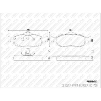 DESELRA Brake Pad Set Front (BD1768)