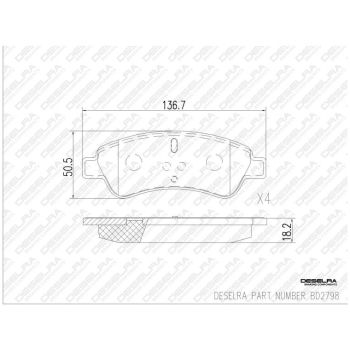 DESELRA Brake Pad Set Front (BD2798)
