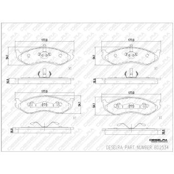 DESELRA Brake Pad Set Front (BD2534)