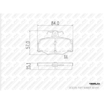 DESELRA Brake Pad Set Rear (BD1414)