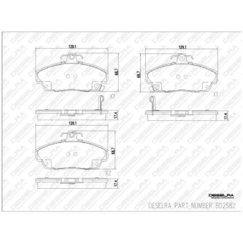 DESELRA Brake Pad Set Front (BD2582)