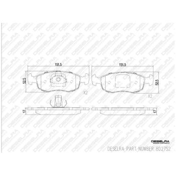 DESELRA Brake Pad Set Front (BD2752)
