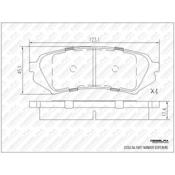 DESELRA Brake Pad Set Rear (BDPD1546)