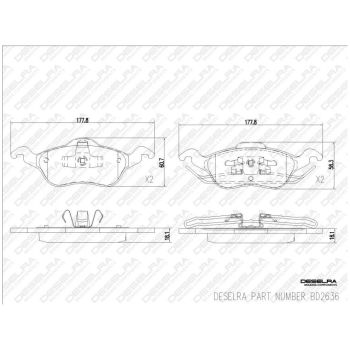 DESELRA Brake Pad Set Front (BD2636)