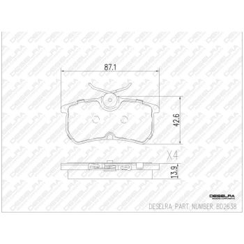 DESELRA Brake Pad Set Rear (BD2638)