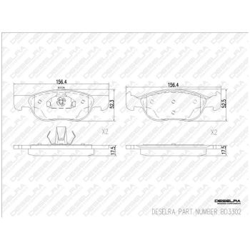 DESELRA Brake Pad Set Front (BD3302)