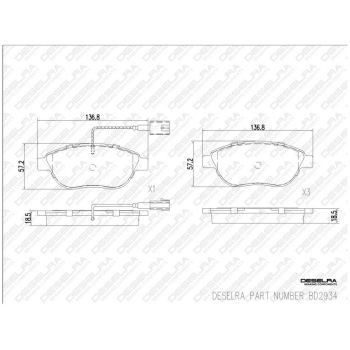 DESELRA Brake Pad Set Front (BD2934)