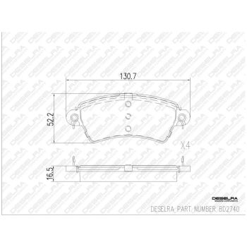 DESELRA Brake Pad Set Front (BD2740)