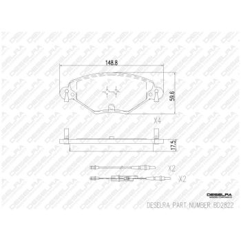 DESELRA Brake Pad Set Front (BD2822)