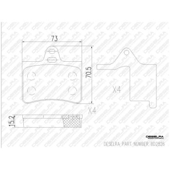 DESELRA Brake Pad Set Rear (BD2826)