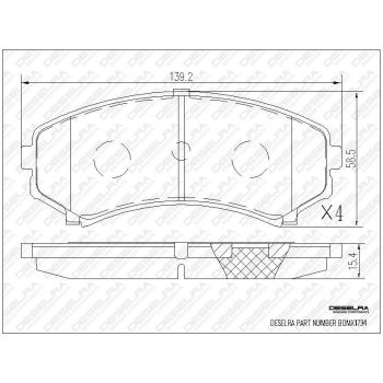 DESELRA Brake Pad Set Front (BDMX1734)