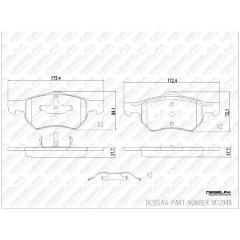 DESELRA Brake Pad Set Front (BD2948)