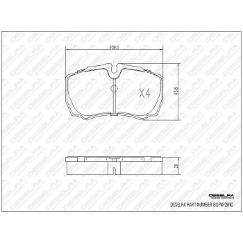 DESELRA Brake Pad Set Rear (BDFVR2810)