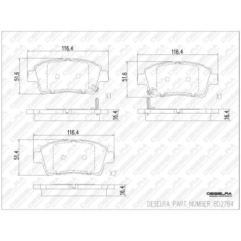 DESELRA Brake Pad Set Front (BD2784)