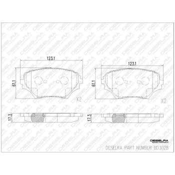 DESELRA Brake Pad Set Front (BD3028)