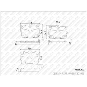 DESELRA Brake Pad Set Rear (BD3062)