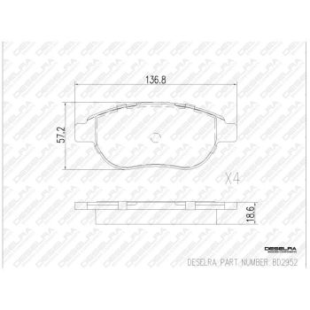 DESELRA Brake Pad Set Front (BD2952)