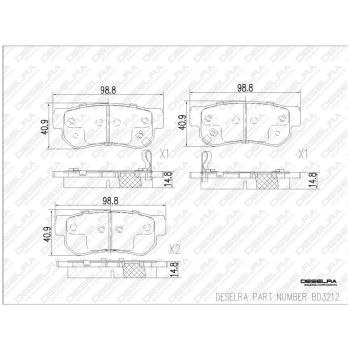 DESELRA Brake Pad Set Rear (BD3212)