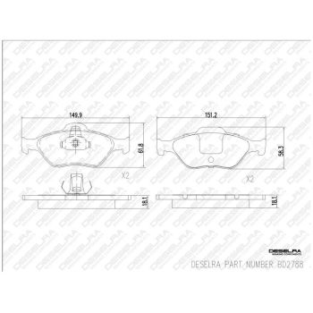 DESELRA Brake Pad Set Front (BD2788)