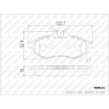 DESELRA Brake Pad Set Front (BD3084)