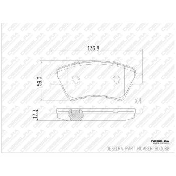 DESELRA Brake Pad Set Front (BD3088)