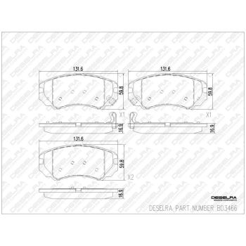 DESELRA Brake Pad Set Front (BD3466)