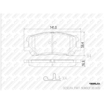 DESELRA Brake Pad Set Front (BD3430)