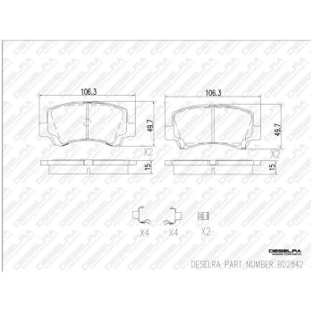 DESELRA Brake Pad Set Front (BD2842)