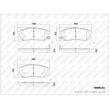 DESELRA Brake Pad Set Front (BD1039)
