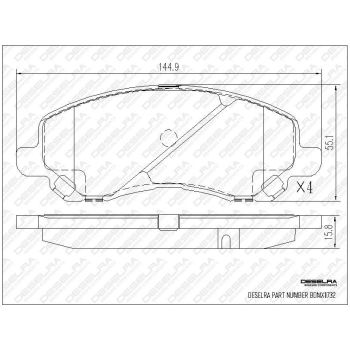 DESELRA Brake Pad Set Front (BDMX1732)