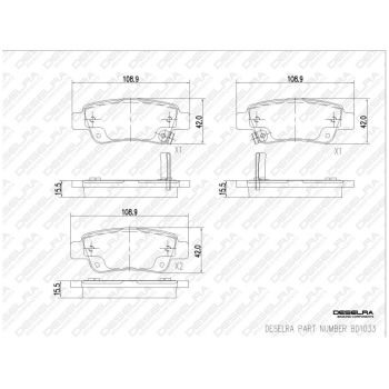 DESELRA Brake Pad Set Rear (BD1033)
