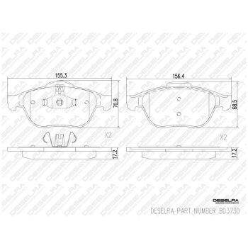 DESELRA Brake Pad Set Front (BD3730)
