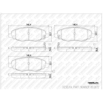 DESELRA Brake Pad Set Front (BD3672)