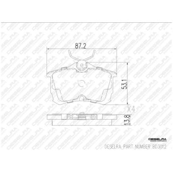 DESELRA Brake Pad Set Rear (BD3012)