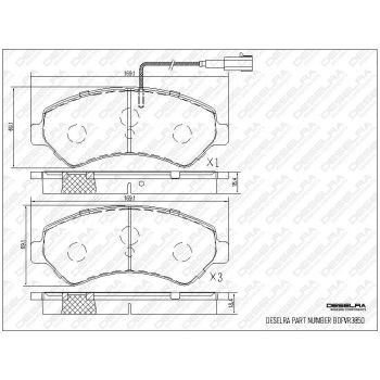 DESELRA Brake Pad Set Front (BDFVR3850)