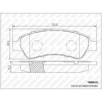 DESELRA Brake Pad Set Rear (BDFVR3854)