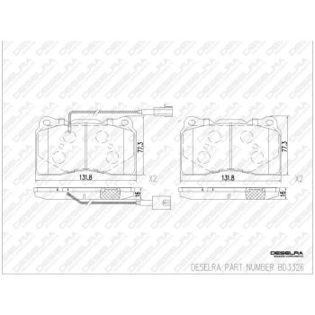 DESELRA Brake Pad Set Front (BD3326)