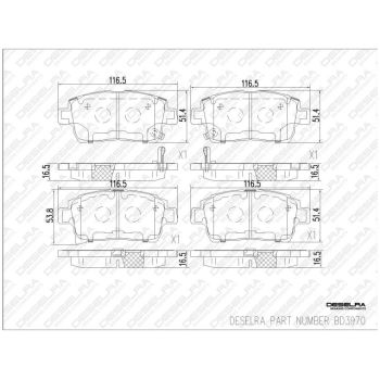 DESELRA Brake Pad Set Front (BD3970)