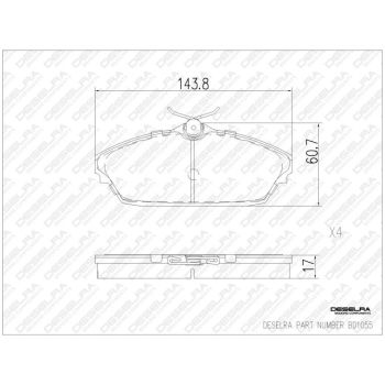 DESELRA Brake Pad Set Front (BD1055)