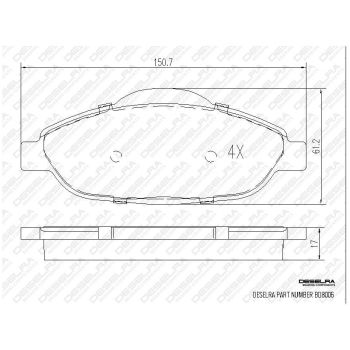 DESELRA Brake Pad Set Front (BD8006)