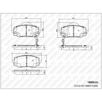 DESELRA Brake Pad Set Front (BD8468)