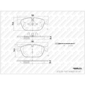 DESELRA Brake Pad Set Front (BD1147)