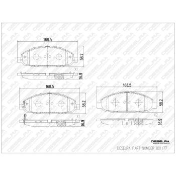 DESELRA Brake Pad Set Front (BD1177)