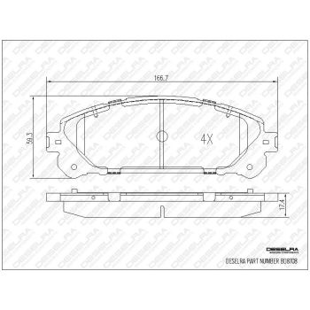 DESELRA Brake Pad Set Front (BD8708)