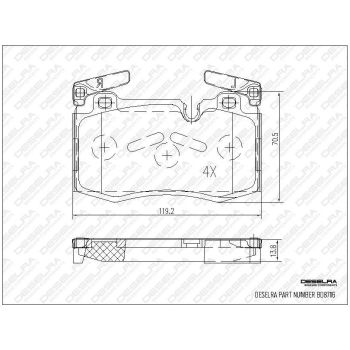 DESELRA Brake Pad Set Front (BD8716)