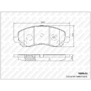 DESELRA Brake Pad Set Front (BD8776)