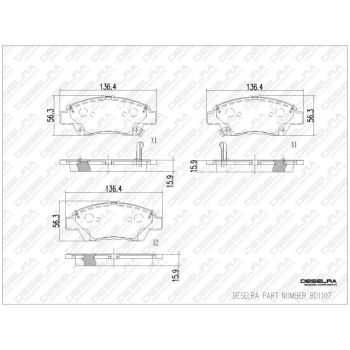 DESELRA Brake Pad Set Front (BD1107)