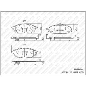 DESELRA Brake Pad Set Front (BD9338)