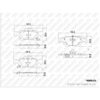 DESELRA Brake Pad Set Rear (BD1133)