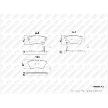 DESELRA Brake Pad Set Rear (BD1207)